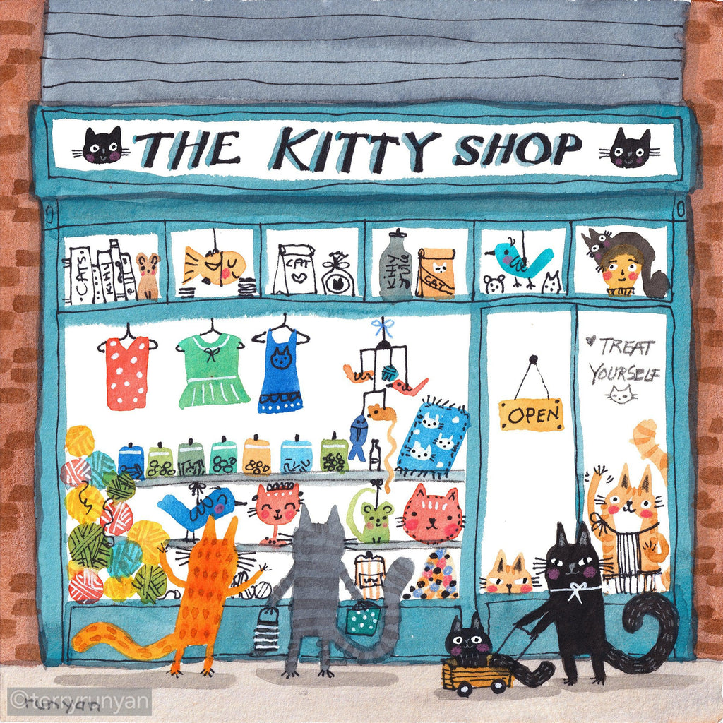 THE KITTY SHOP-Original Artwork-Terry Runyan Creative-Terry Runyan Creative