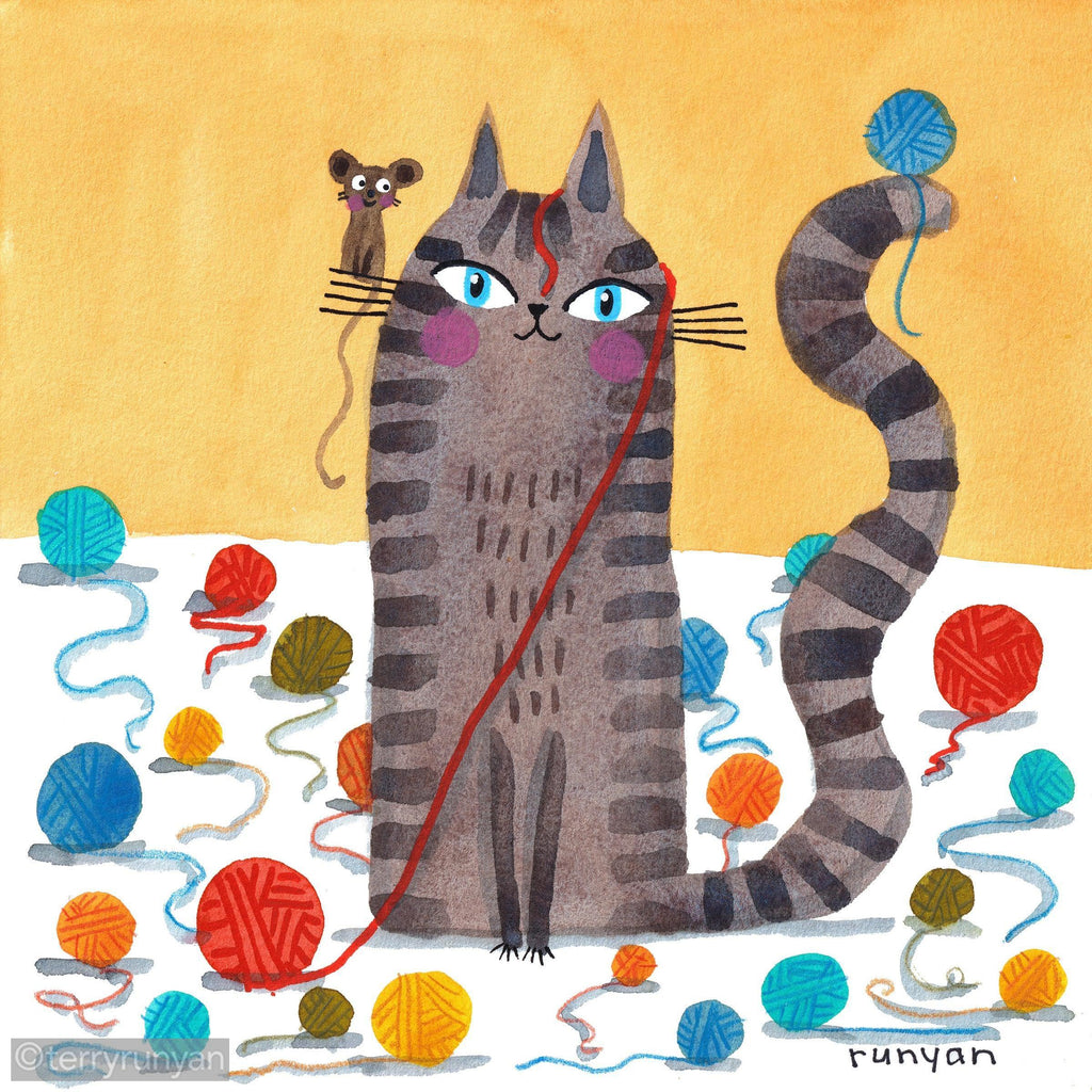 YARN BALL OVERLOAD-Original Artwork-Terry Runyan Creative-Terry Runyan Creative