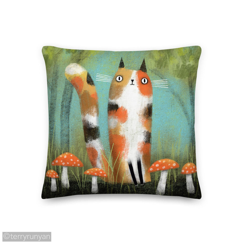 MUSHROOM LOVER Premium Pillow-Throw Pillows-Terry Runyan Creative-Terry Runyan Creative