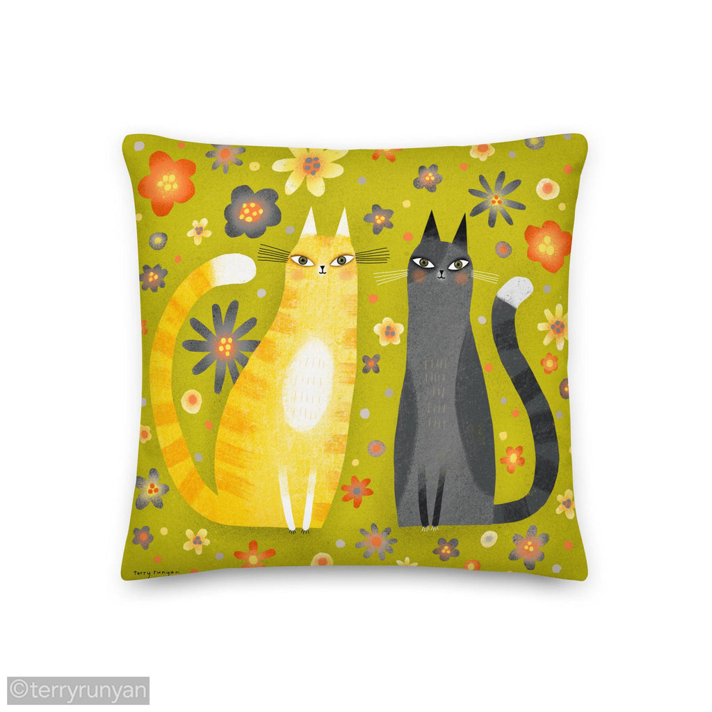 NATURE CATS Premium Pillow-Throw Pillows-Terry Runyan Creative-Terry Runyan Creative