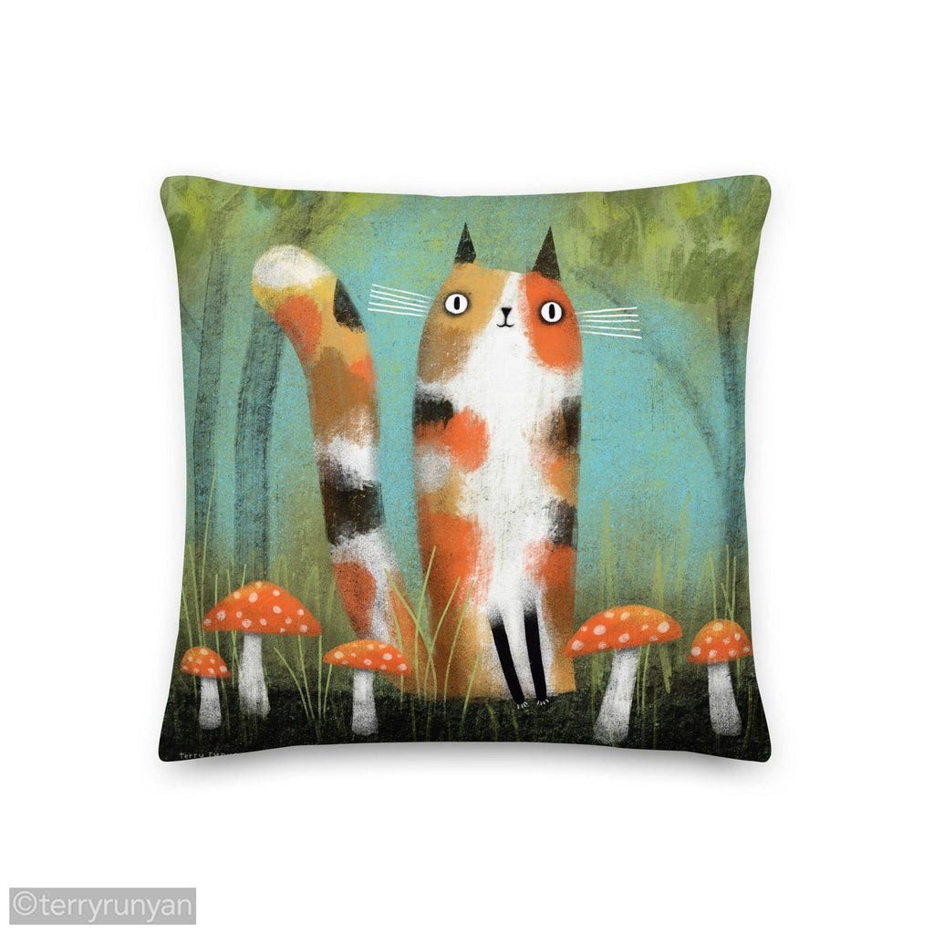 MUSHROOM LOVER Premium Pillow-Throw Pillows-Terry Runyan Creative-Terry Runyan Creative