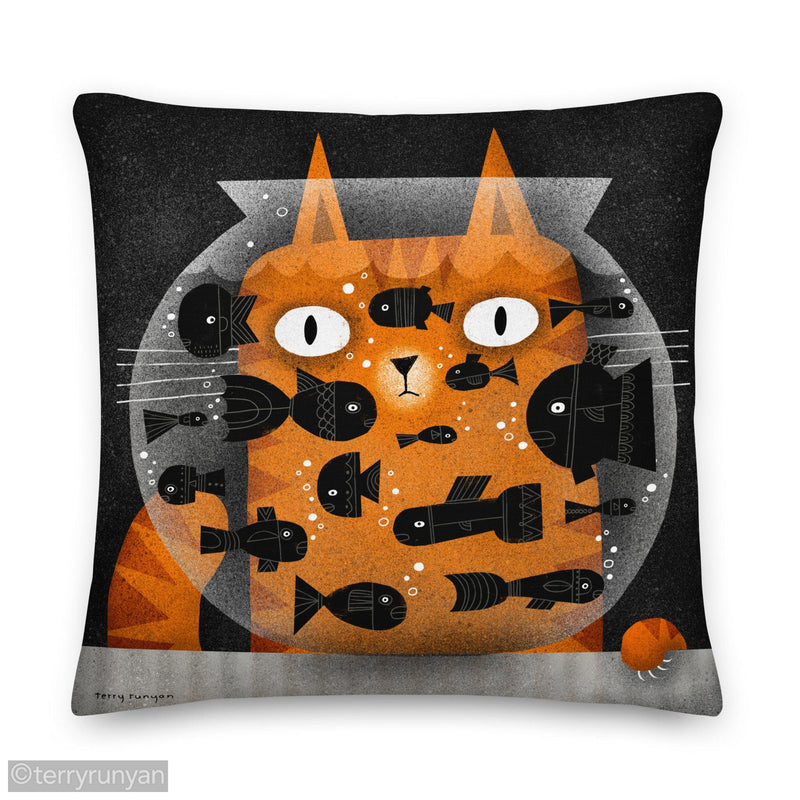 FISHING Premium Pillow-Throw Pillows-Terry Runyan Creative-Terry Runyan Creative