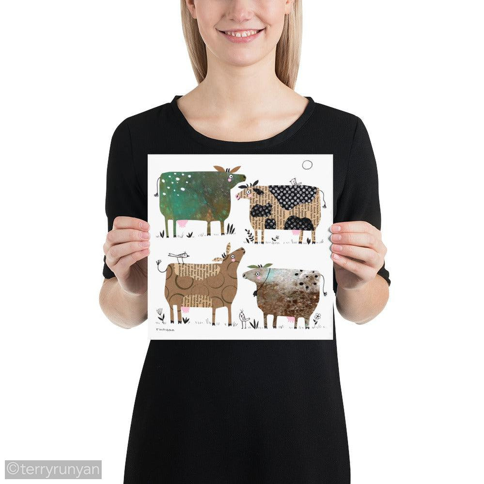 CUT PAPER COWS Art Print-Art Print-Terry Runyan Creative-Terry Runyan Creative