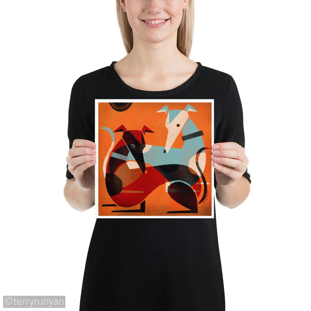 GREYHOUND PAIR-Art Print-Terry Runyan Creative-Terry Runyan Creative