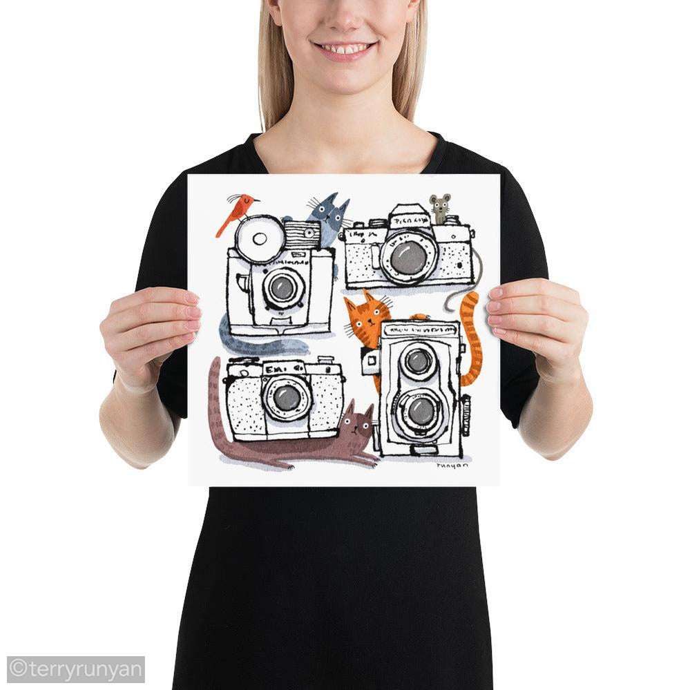 CAMERA CATS 2-Art Print-Terry Runyan Creative-Terry Runyan Creative