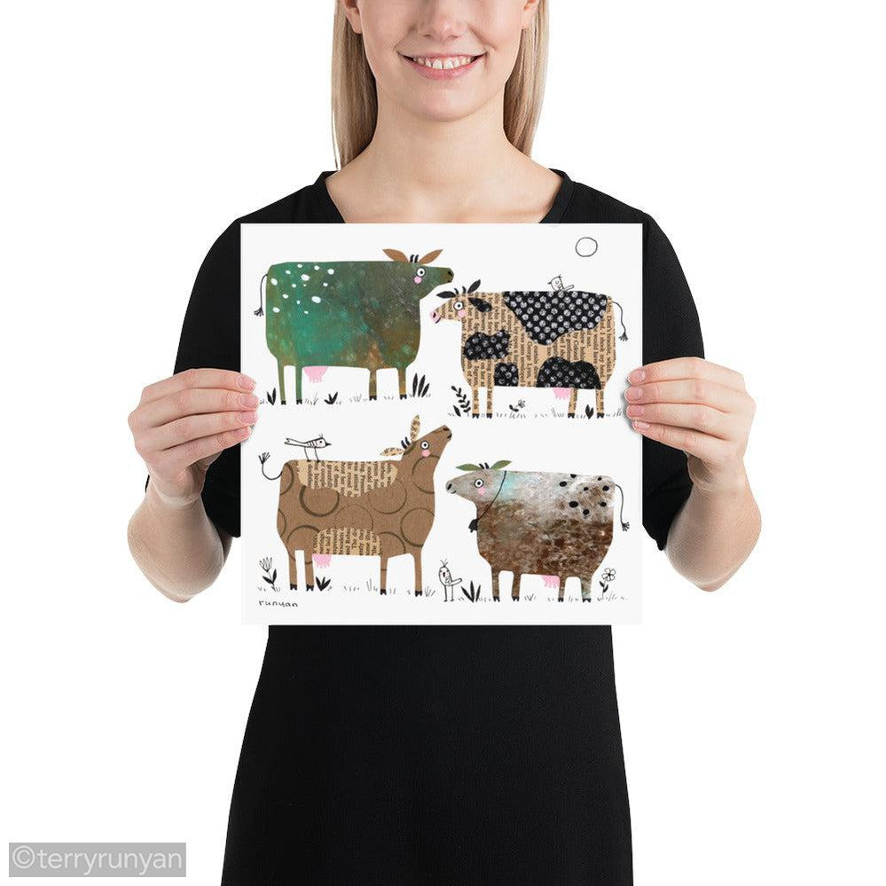 CUT PAPER COWS Art Print-Art Print-Terry Runyan Creative-Terry Runyan Creative