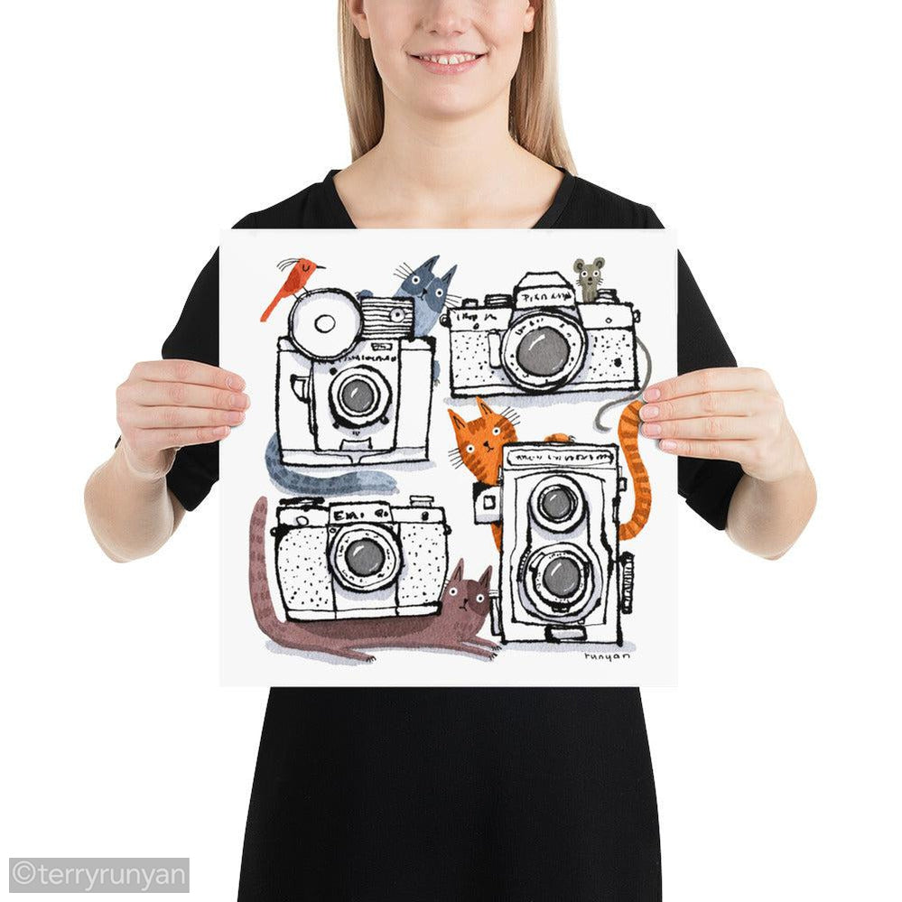 CAMERA CATS 2-Art Print-Terry Runyan Creative-Terry Runyan Creative