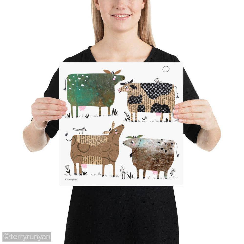 CUT PAPER COWS Art Print-Art Print-Terry Runyan Creative-Terry Runyan Creative