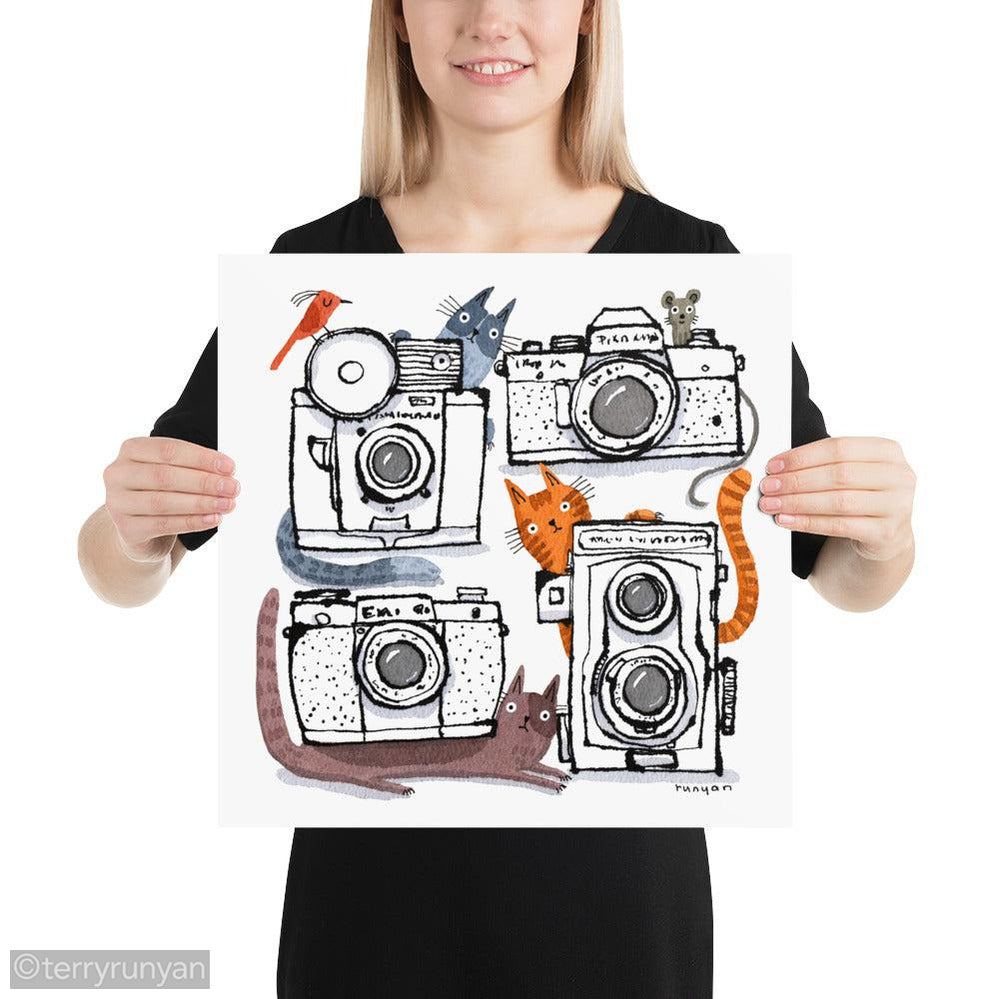 CAMERA CATS 2-Art Print-Terry Runyan Creative-Terry Runyan Creative