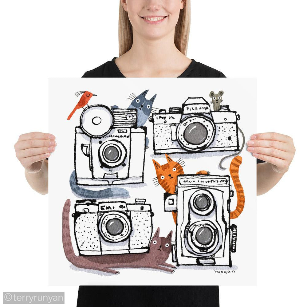 CAMERA CATS 2-Art Print-Terry Runyan Creative-Terry Runyan Creative