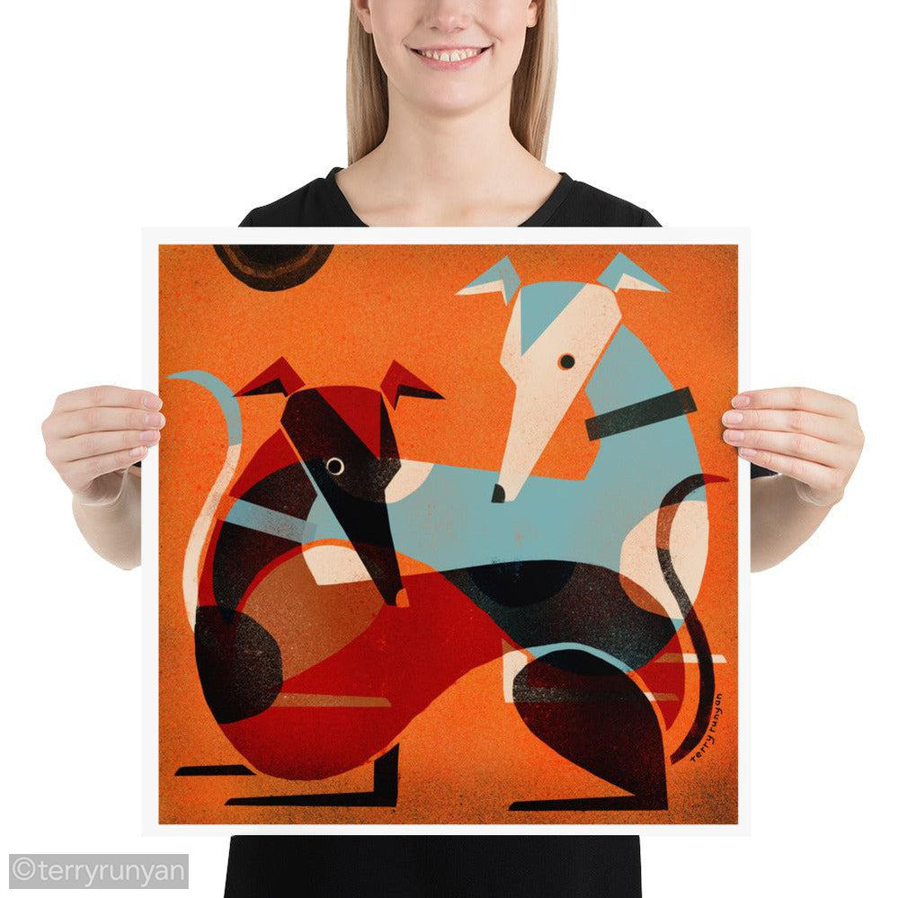 GREYHOUND PAIR-Art Print-Terry Runyan Creative-Terry Runyan Creative