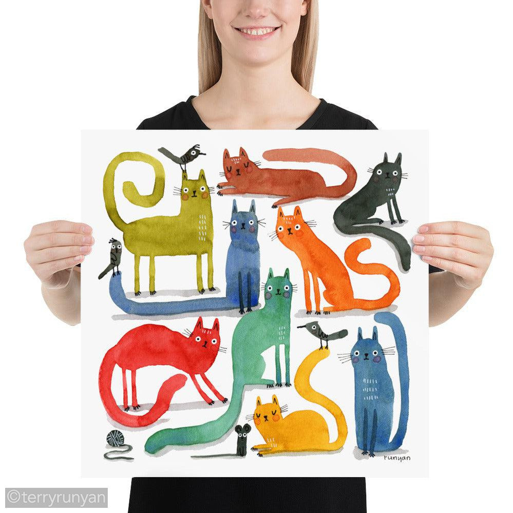 COLOR PACK CATS-Art Print-Terry Runyan Creative-Terry Runyan Creative