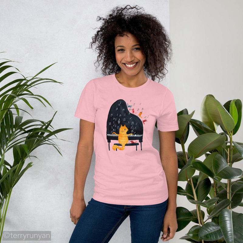 PIANO CAT Unisex t-shirt-T-Shirts-Terry Runyan Creative-Terry Runyan Creative