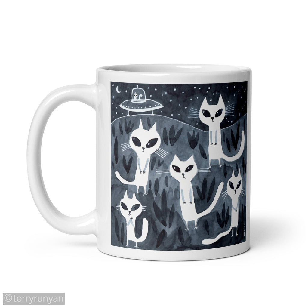 UFO White glossy mug-Mugs-Terry Runyan Creative-Terry Runyan Creative
