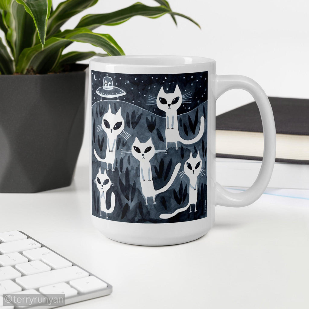 UFO White glossy mug-Mugs-Terry Runyan Creative-Terry Runyan Creative