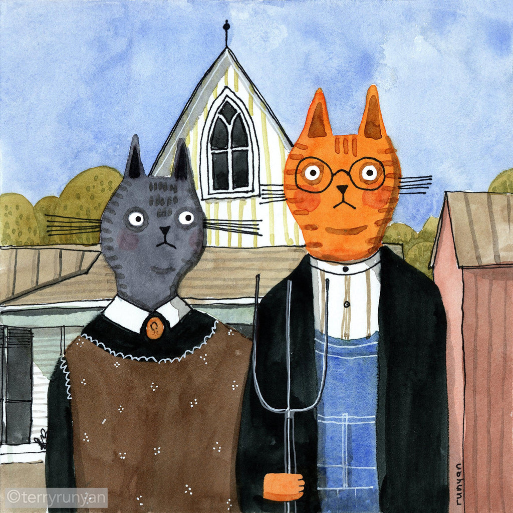 AMERICAT GOTHIC-Art Print-Terry Runyan Creative-Terry Runyan Creative