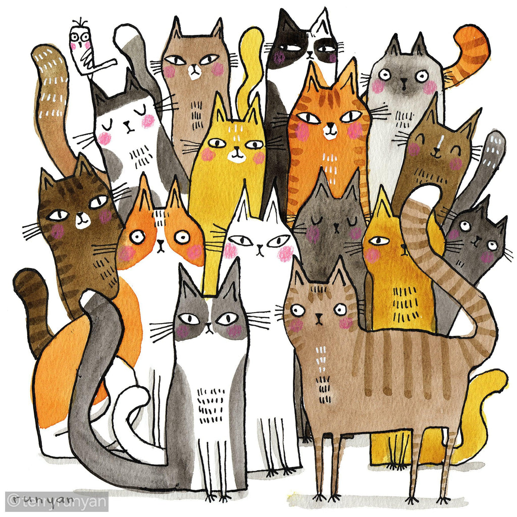 Cat Batch Canvas Print-Canvas Prints-Terry Runyan Creative-Terry Runyan Creative