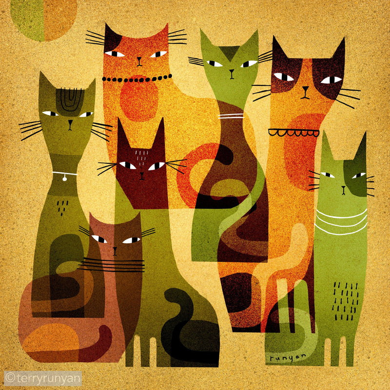 CAT HERD-Art Print-Terry Runyan Creative-Terry Runyan Creative