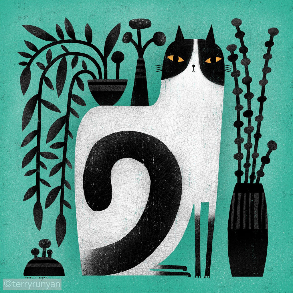 CAT SHELF BACK-Art Print-Terry Runyan Creative-Terry Runyan Creative