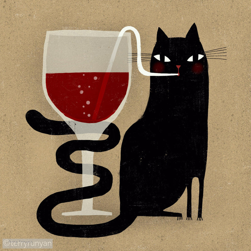 COCKTAIL CAT-Art Print-Terry Runyan Creative-Terry Runyan Creative