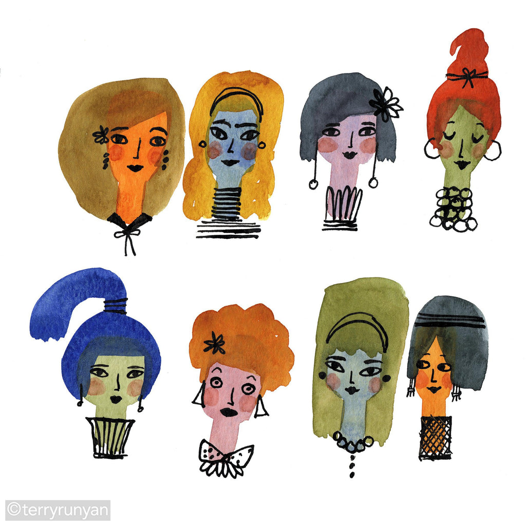 FEMALE FACES-Original Artwork-Terry Runyan Creative-Terry Runyan Creative