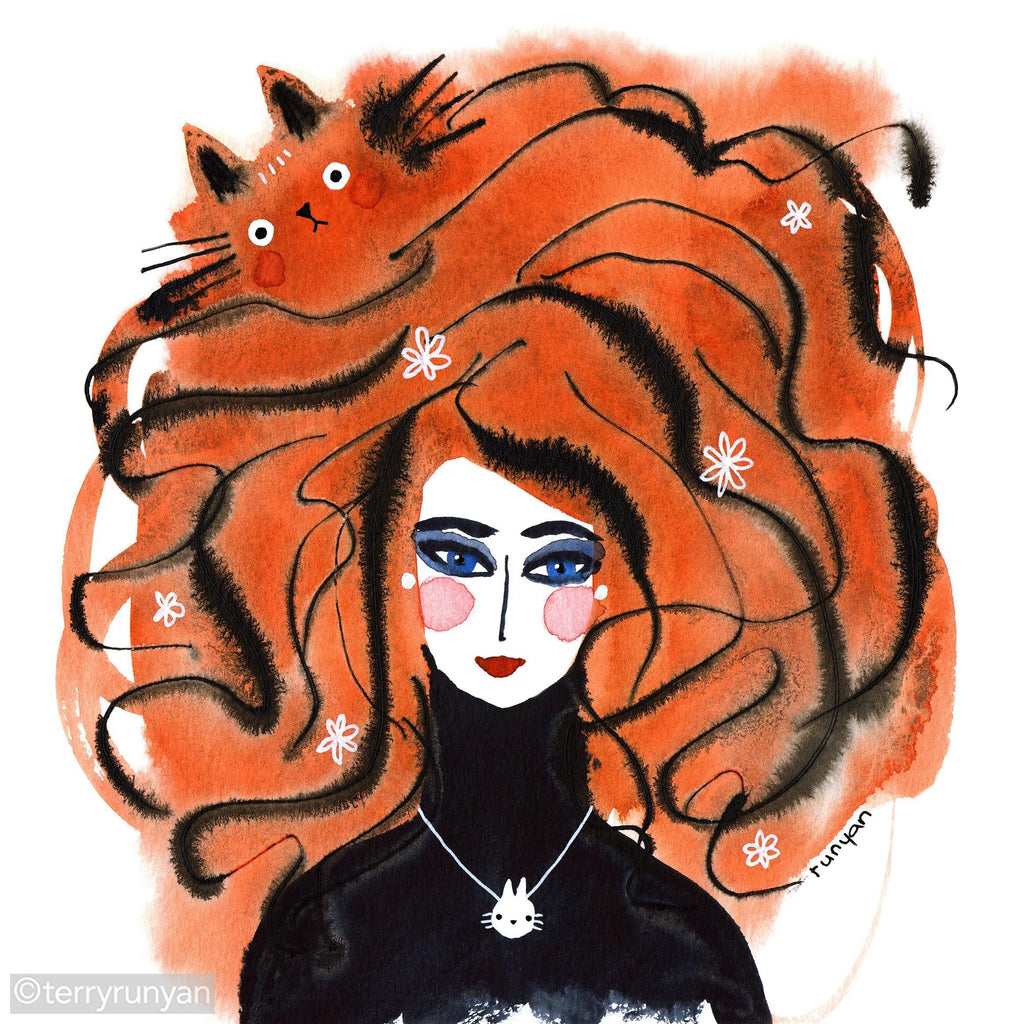 HAIR STOWAWAY-Art Print-Terry Runyan Creative-Terry Runyan Creative