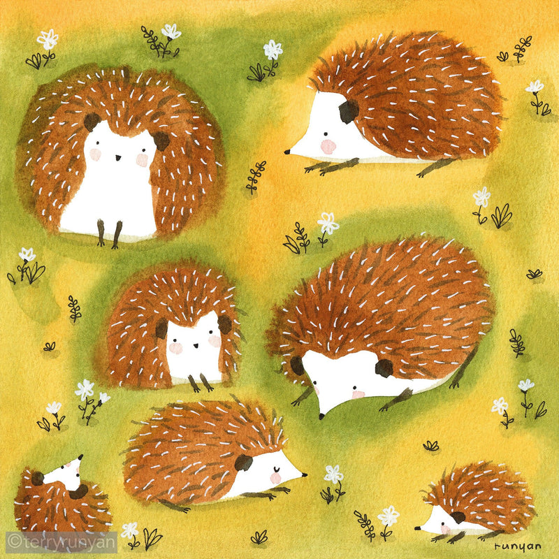 HEDGEHOGS-Art Print-Terry Runyan Creative-Terry Runyan Creative