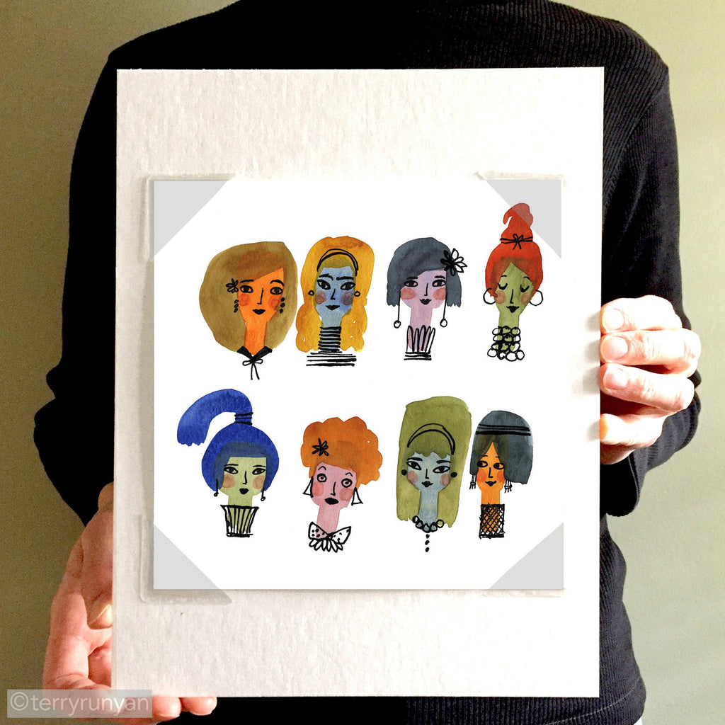 FEMALE FACES-Original Artwork-Terry Runyan Creative-Terry Runyan Creative