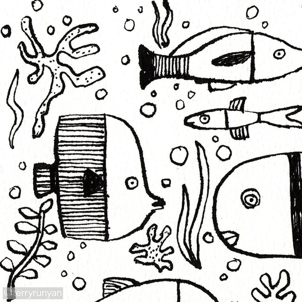 INK FISH-Original Artwork-Terry Runyan Creative-Terry Runyan Creative