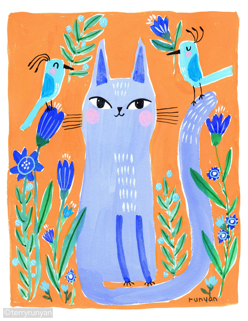 KITTY GIFT 3-Art Print-Terry Runyan Creative-Terry Runyan Creative