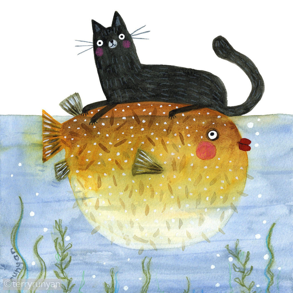 KITTY PONTOON-Art Print-Terry Runyan Creative-Terry Runyan Creative