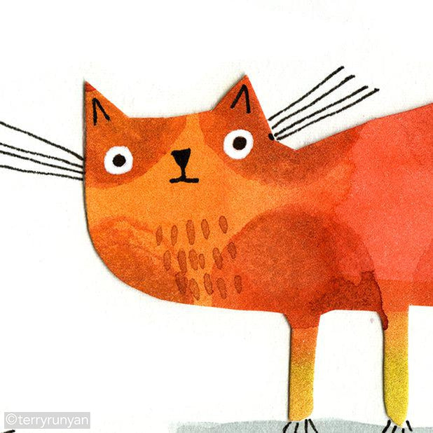 PAINTED PAPER CATS-Original Artwork-Terry Runyan Creative-Terry Runyan Creative