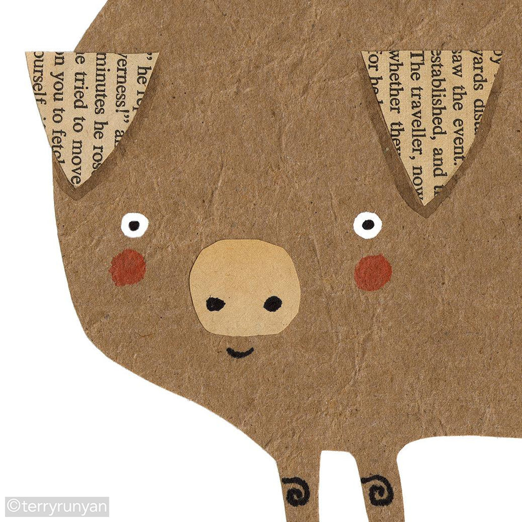 PAPER PIGS-Original Artwork-Terry Runyan Creative-Terry Runyan Creative