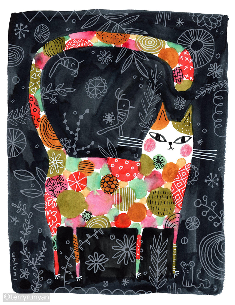 PATTERN TEXTURE CAT-Art Print-Terry Runyan Creative-Terry Runyan Creative