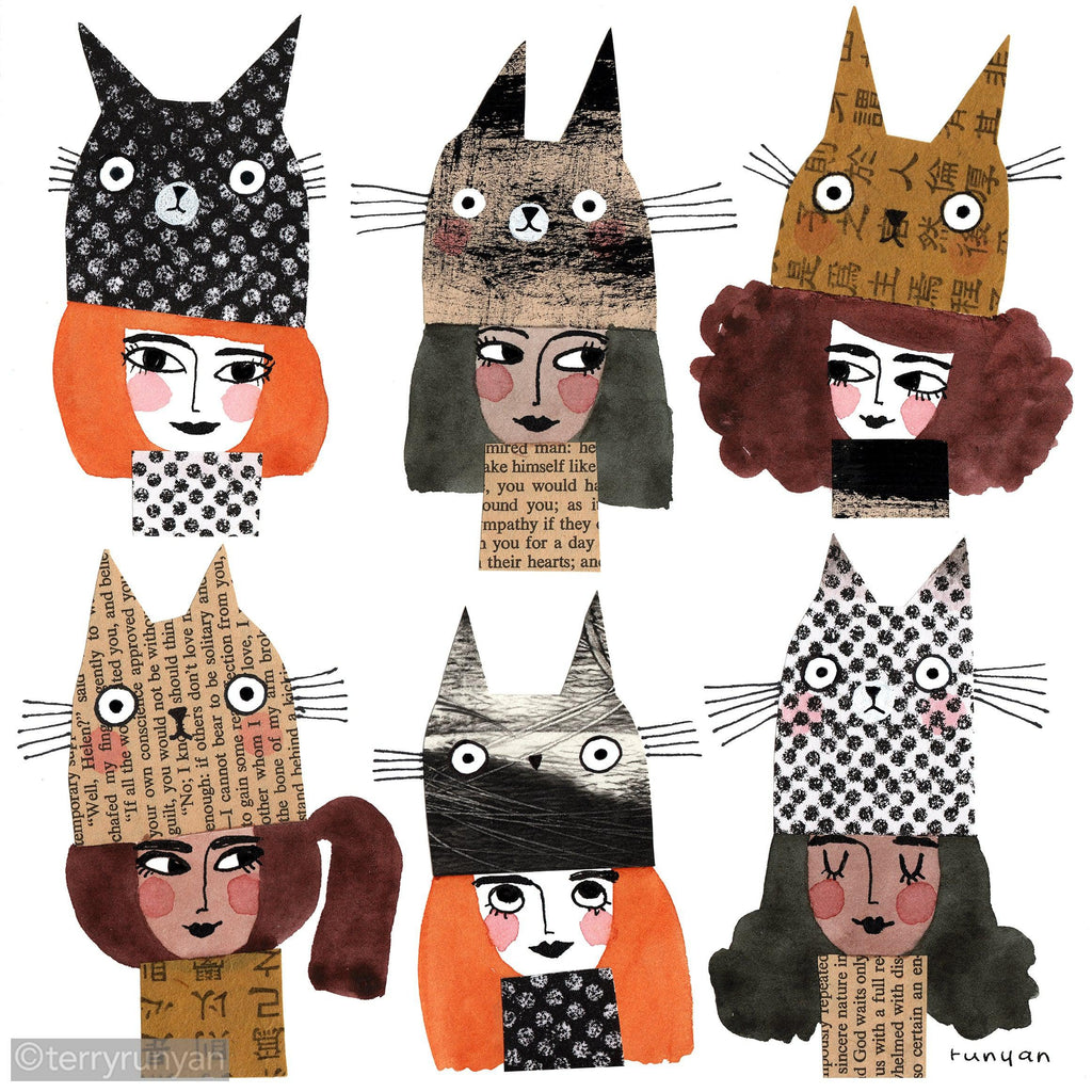 WINTER CAT HAT Canvas-Canvas Prints-Terry Runyan Creative-Terry Runyan Creative