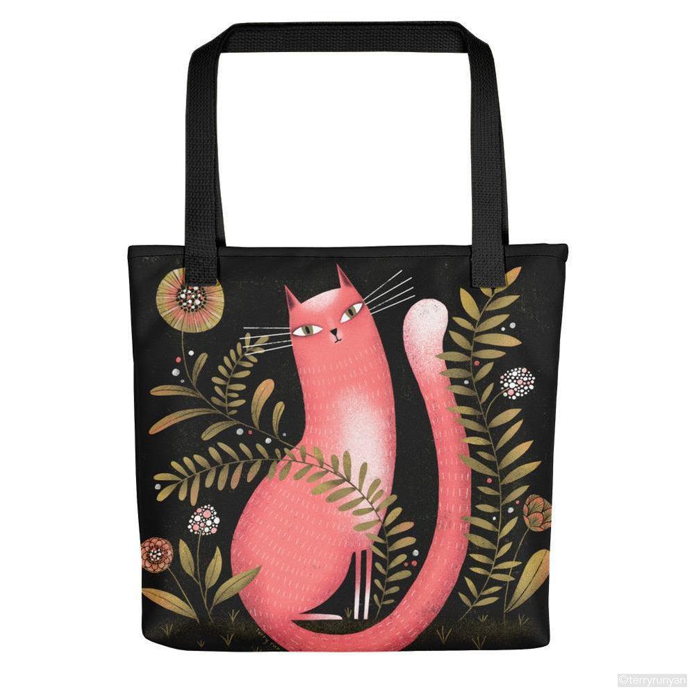 PINK CAT GARDEN Tote bag-Tote Bag-Terry Runyan Creative-Terry Runyan Creative