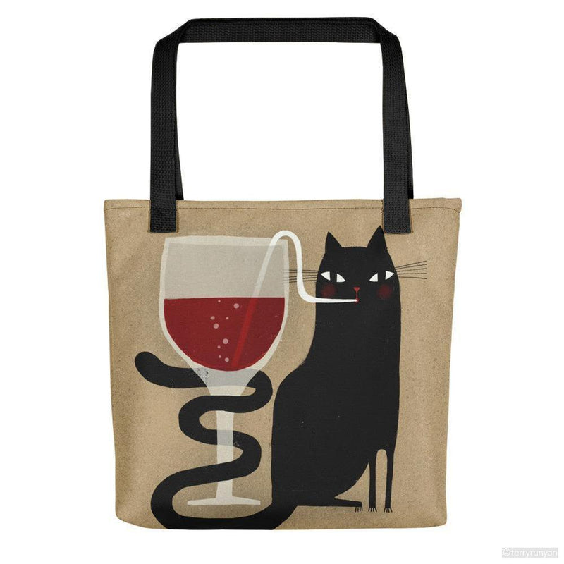 COCKTAIL CAT Tote bag-Tote Bags-Terry Runyan Creative-Terry Runyan Creative