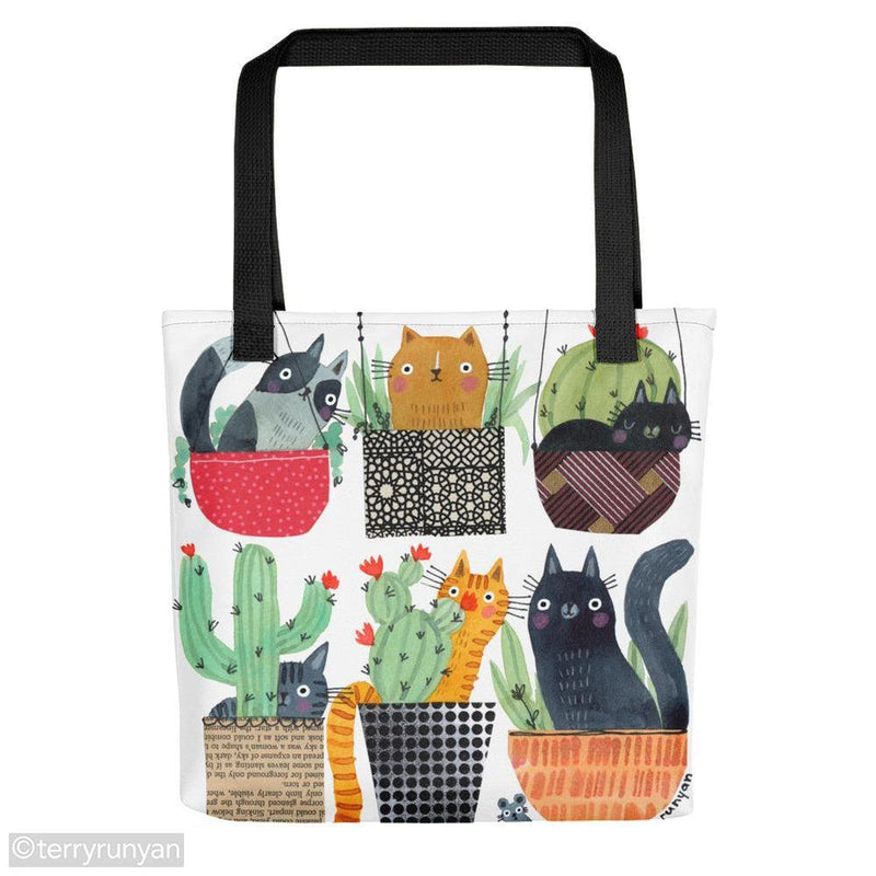 HOUSE CAT PLANTS Tote bag-Tote Bags-Terry Runyan Creative-Terry Runyan Creative