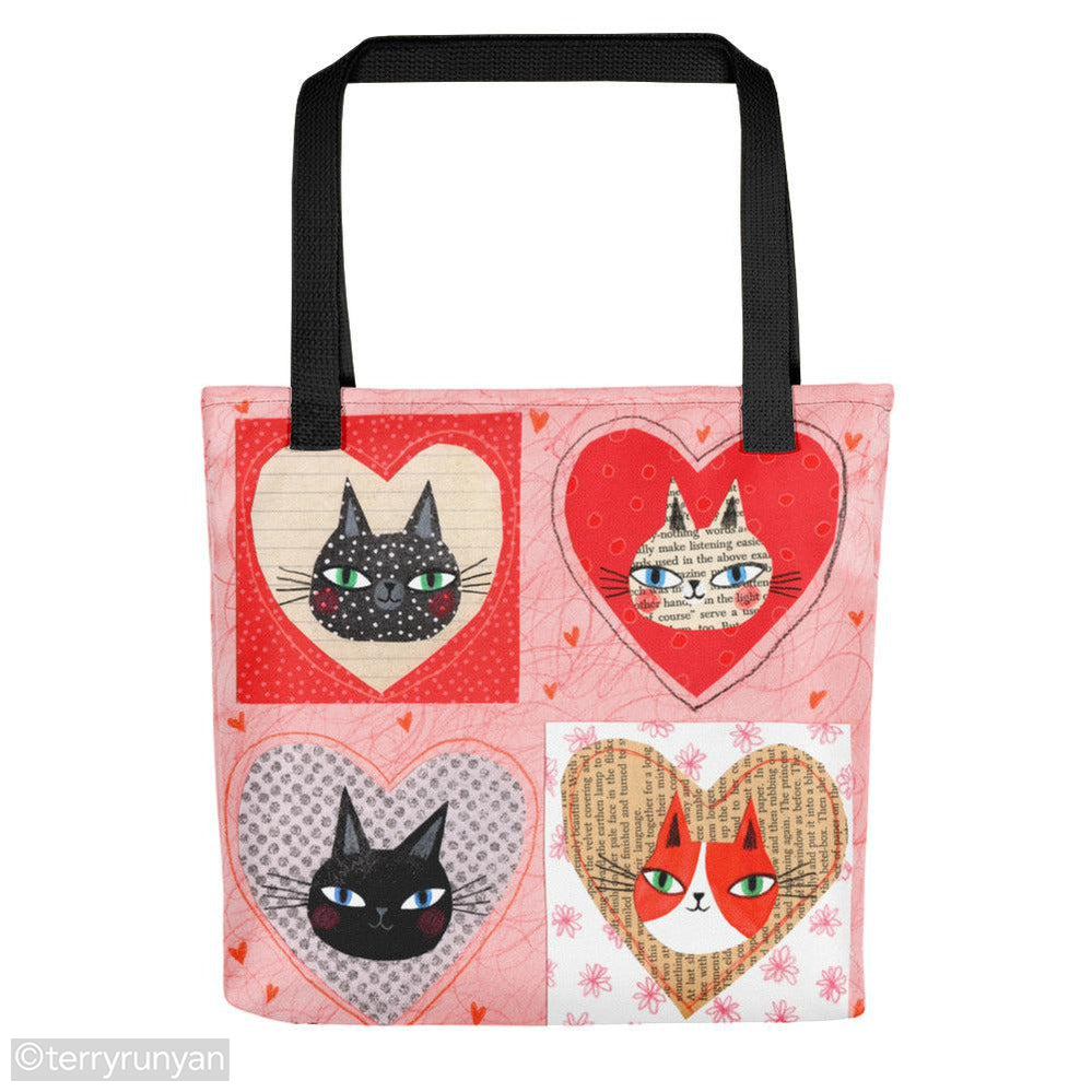 KITTY HEARTS Tote bag-Tote Bags-Terry Runyan Creative-Terry Runyan Creative