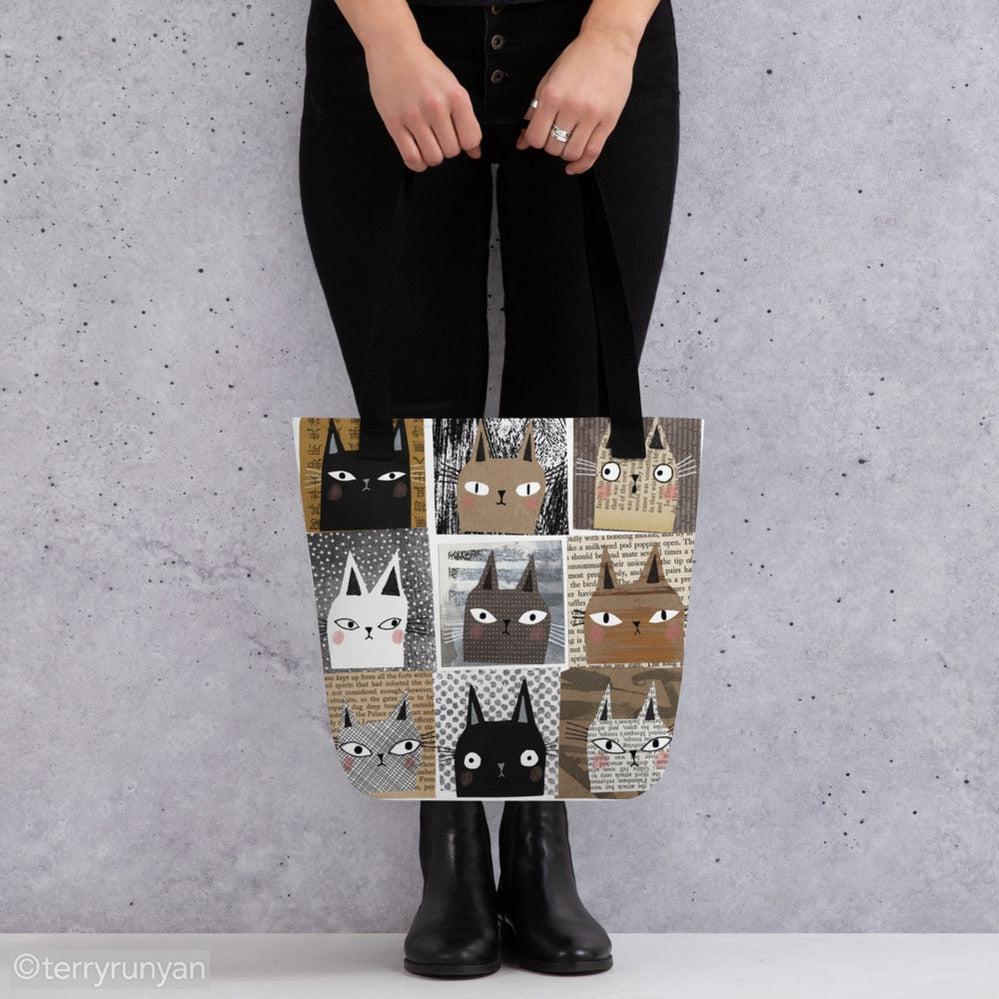 NINE LIVES Tote bag-Tote Bag-Terry Runyan Creative-Terry Runyan Creative