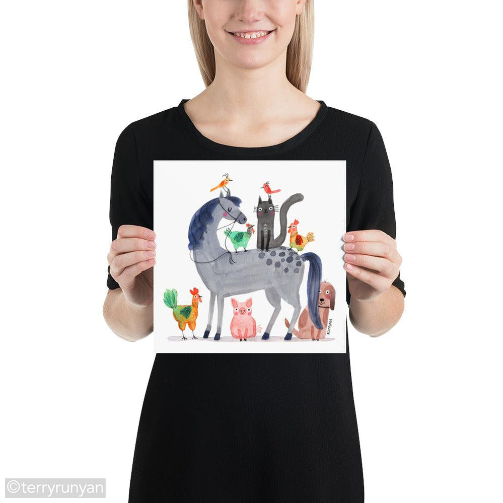 FARM ANIMAL FRIENDS-Art Print-Terry Runyan Creative-Terry Runyan Creative