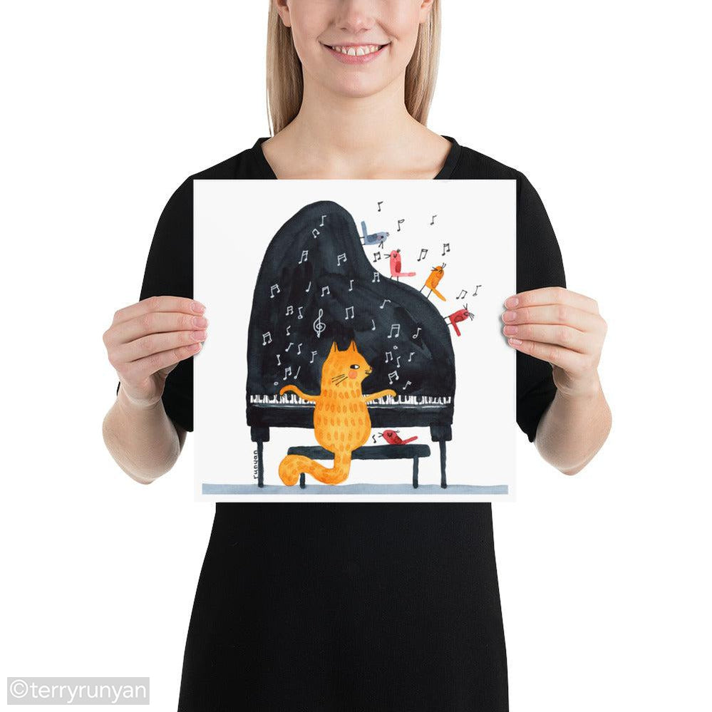 PIANO CAT-Art Print-Terry Runyan Creative-Terry Runyan Creative