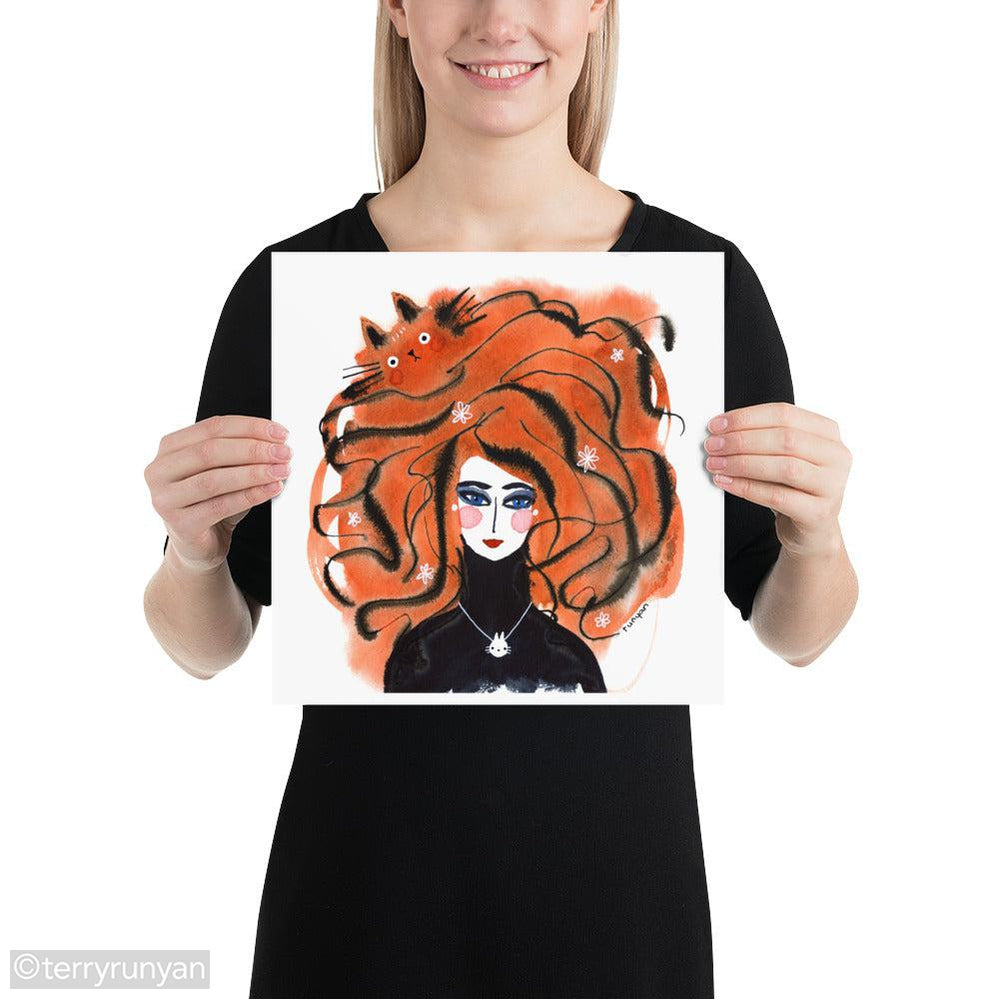 HAIR STOWAWAY-Art Print-Terry Runyan Creative-Terry Runyan Creative
