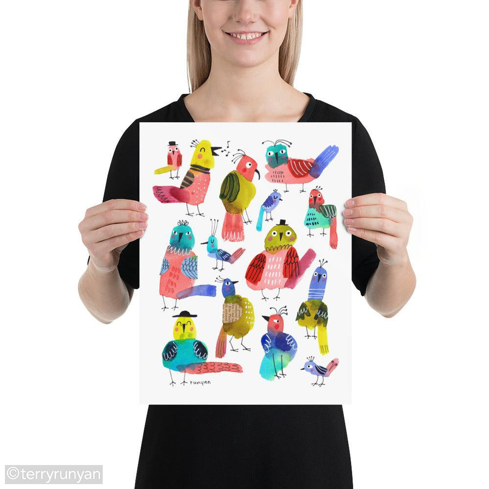 BLOB BIRDS 2-Art Print-Terry Runyan Creative-Terry Runyan Creative