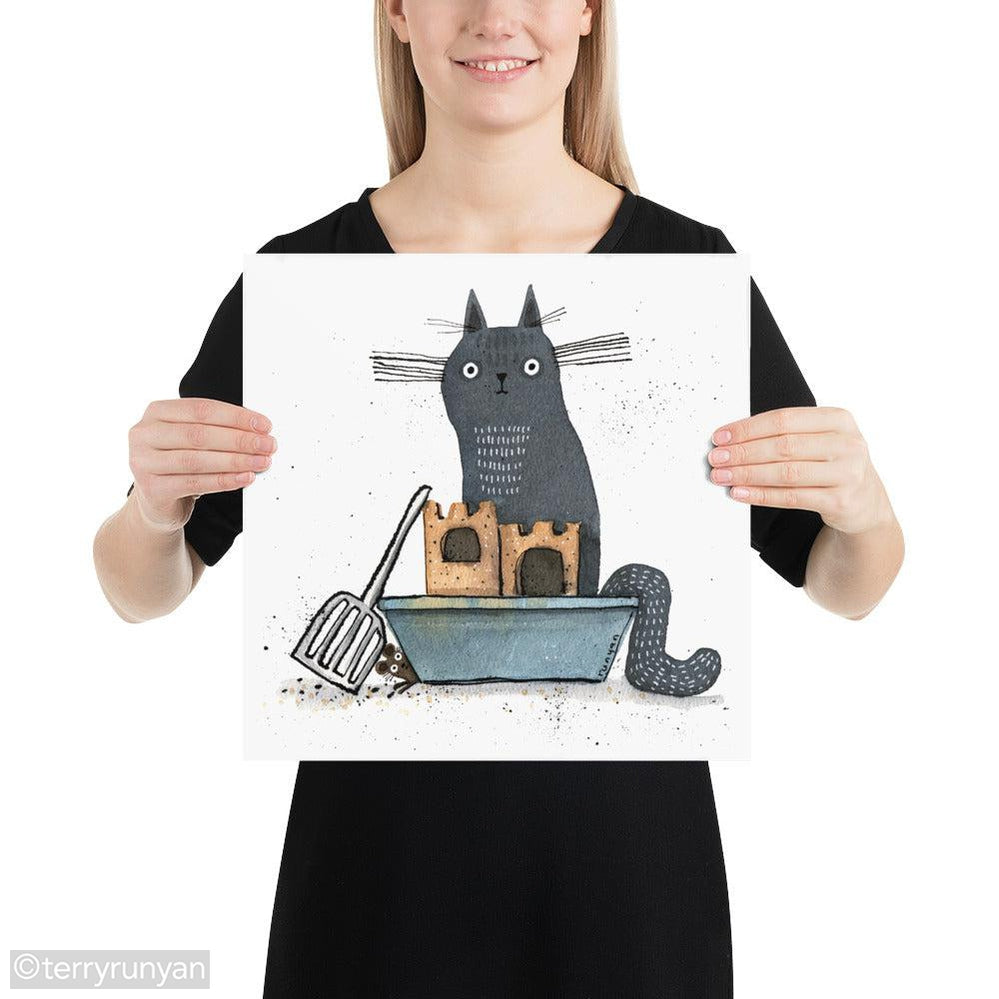 CAT CONTRACTOR-Art Print-Terry Runyan Creative-Terry Runyan Creative