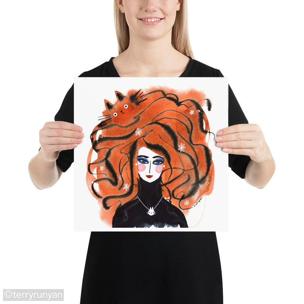 HAIR STOWAWAY-Art Print-Terry Runyan Creative-Terry Runyan Creative