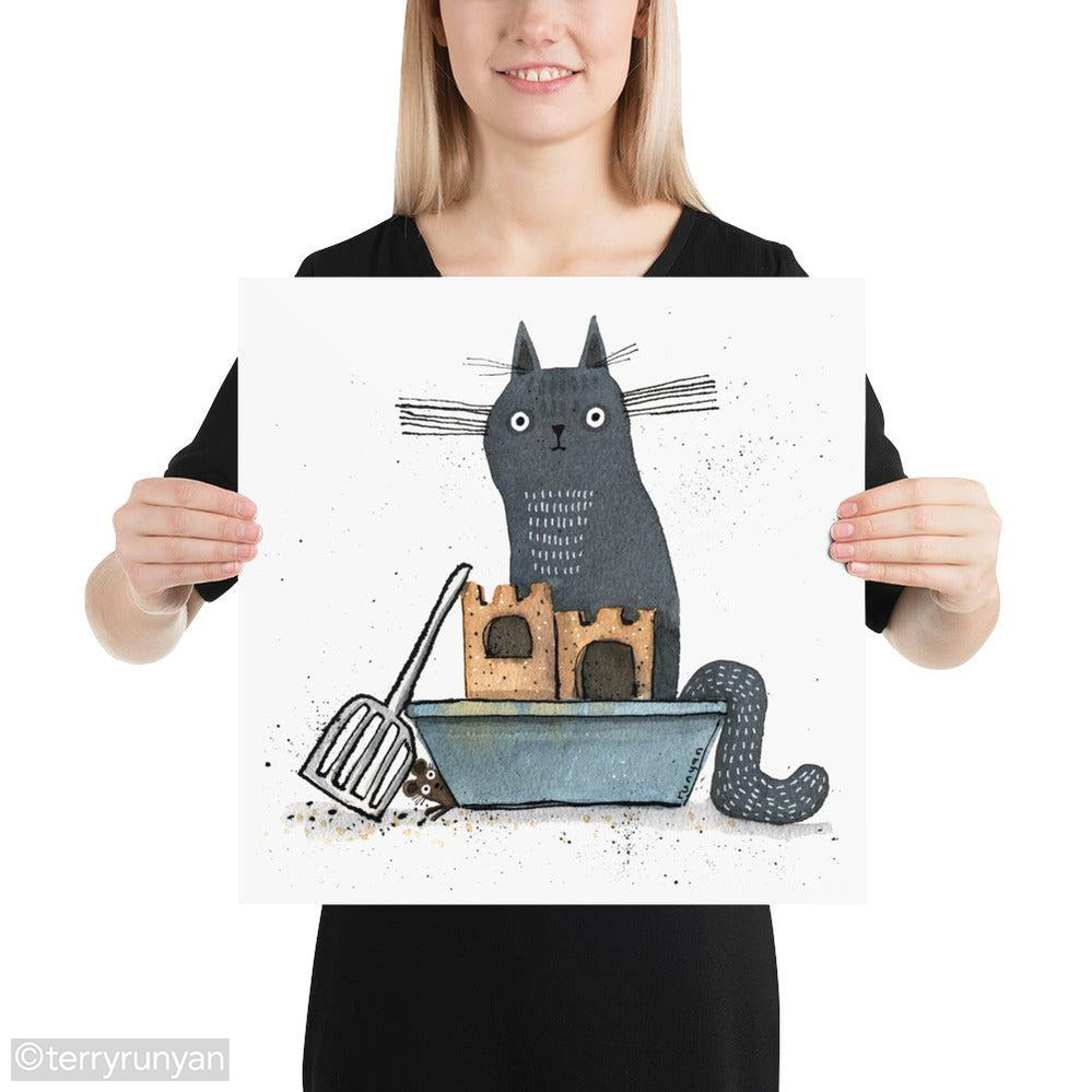 CAT CONTRACTOR-Art Print-Terry Runyan Creative-Terry Runyan Creative