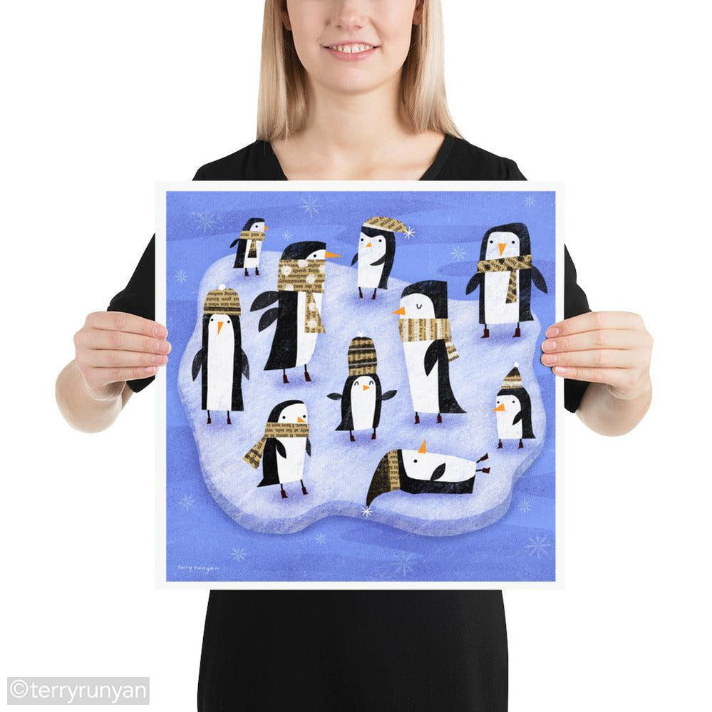 PRINTED PAPER PENGUINS-Art Print-Terry Runyan Creative-Terry Runyan Creative