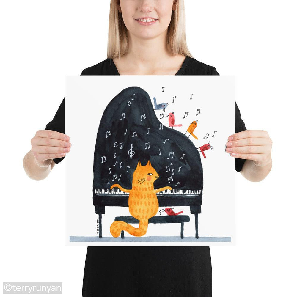 PIANO CAT-Art Print-Terry Runyan Creative-Terry Runyan Creative