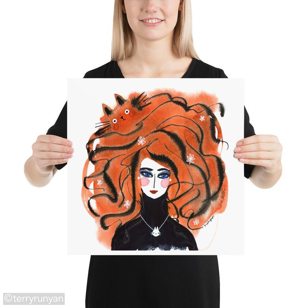 HAIR STOWAWAY-Art Print-Terry Runyan Creative-Terry Runyan Creative